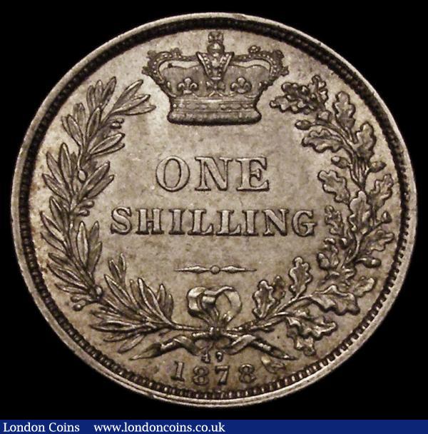 Shilling 1878 ESC 1330, Davies dies 6B Die Number 47, the 4 of the Die number is double struck, NEF toned with some contact marks and an old scratch on the obverse : English Coins : Auction 170 : Lot 2013
