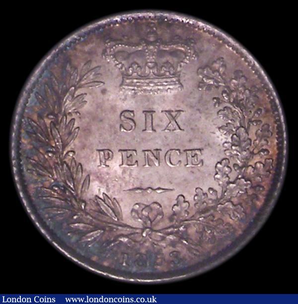 Sixpence 1853 ESC 1698, Bull 3189 Choice UNC with a colourful blue/green and pale magenta tone, in an LCGS holder and graded LCGS 85 : English Coins : Auction 170 : Lot 2081