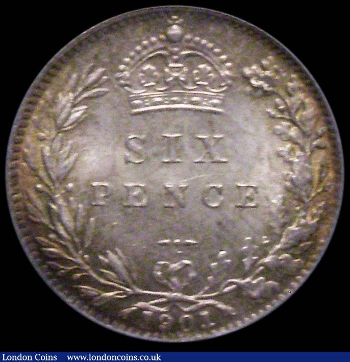 London Coins : A170 : Lot 2099 : Sixpence 1901 ESC 1771, Bull 3294 Choice UNC with and attractive golden tone, in an LCGS holder and ...