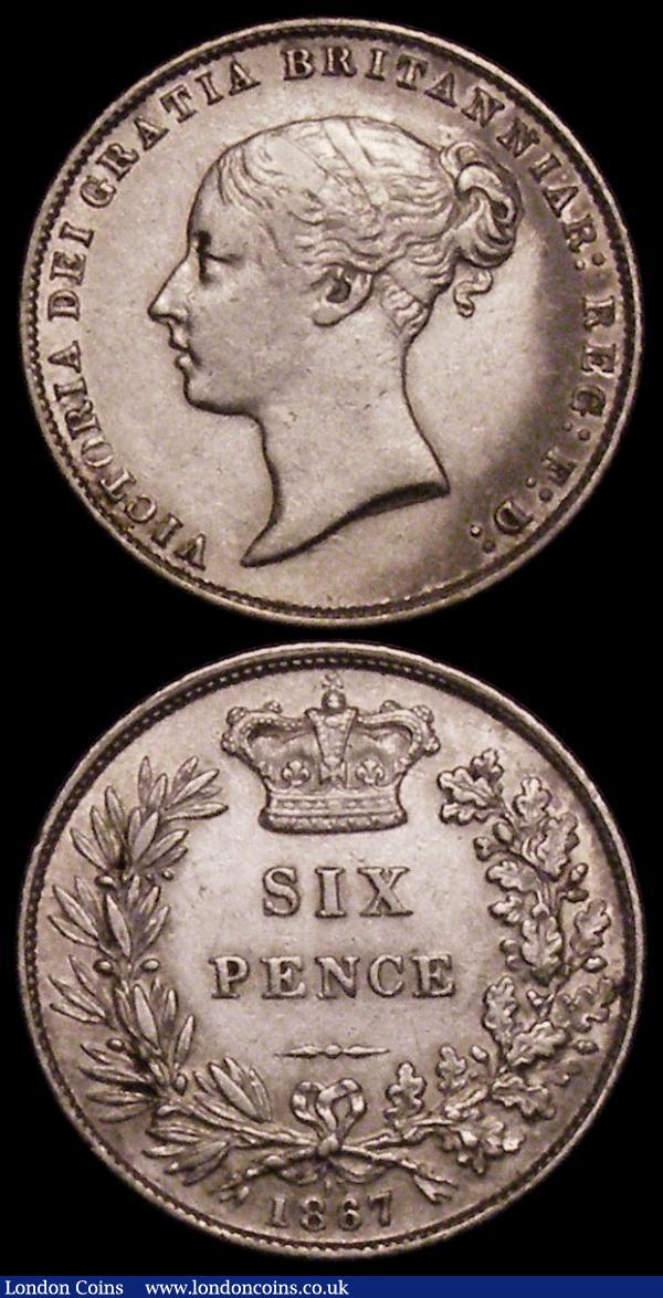 Sixpences (2) 1866 ESC 1715, Bull 3213, Die Number 24 Good Fine, 1867 ESC 1717, Bull 3215, Die Number 13 NVF, Rare and rated R2 by ESC and Bull : English Coins : Auction 170 : Lot 2122