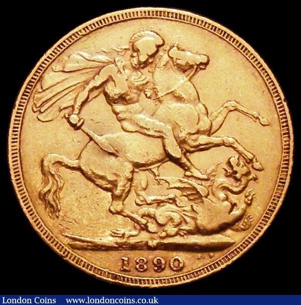 Sovereign 1890M G: of D:G: closer to the crown S.3867B DISH M14 Fine, in a presentation box : English Coins : Auction 170 : Lot 2219