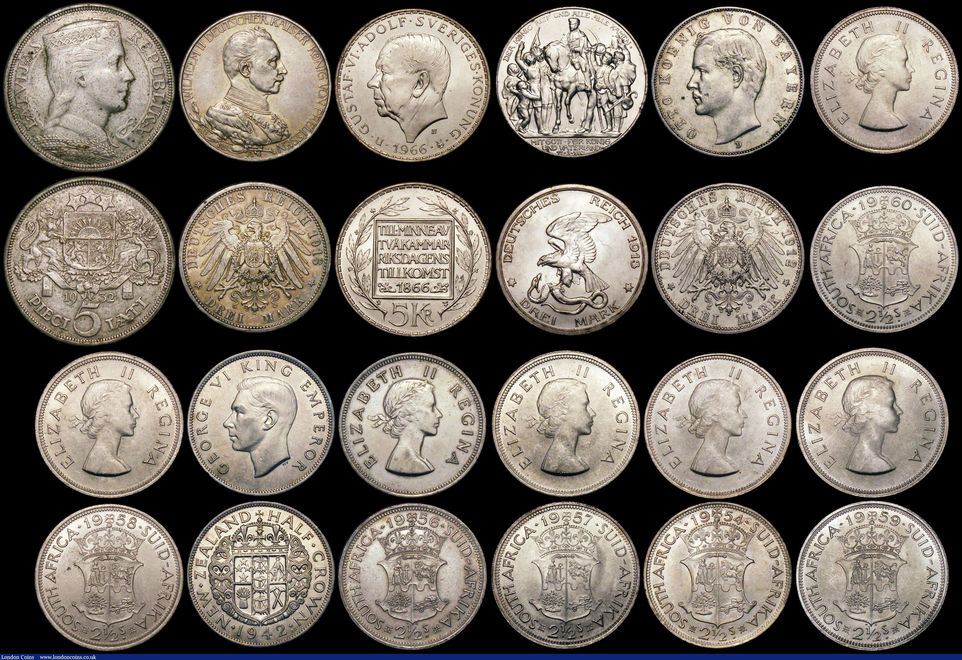 London Coins : A170 : Lot 2573 : A retired dealers ex-retail stock (24) World 19th and 20th Century Crown and Halfcrown-sized silver ...