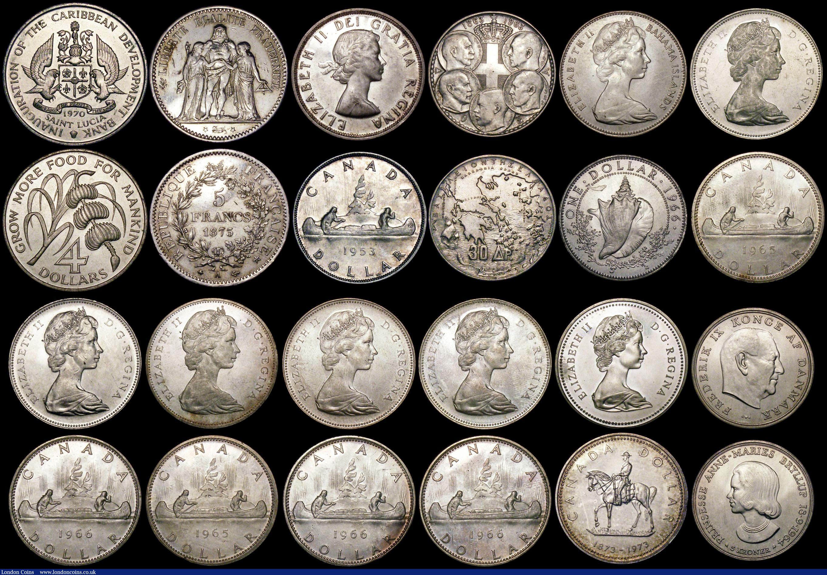 London Coins : A170 : Lot 2580 : A retired dealers ex-retail stock (24) World Crown and Halfcrown sized, includes FAO 4 Dollars issue...