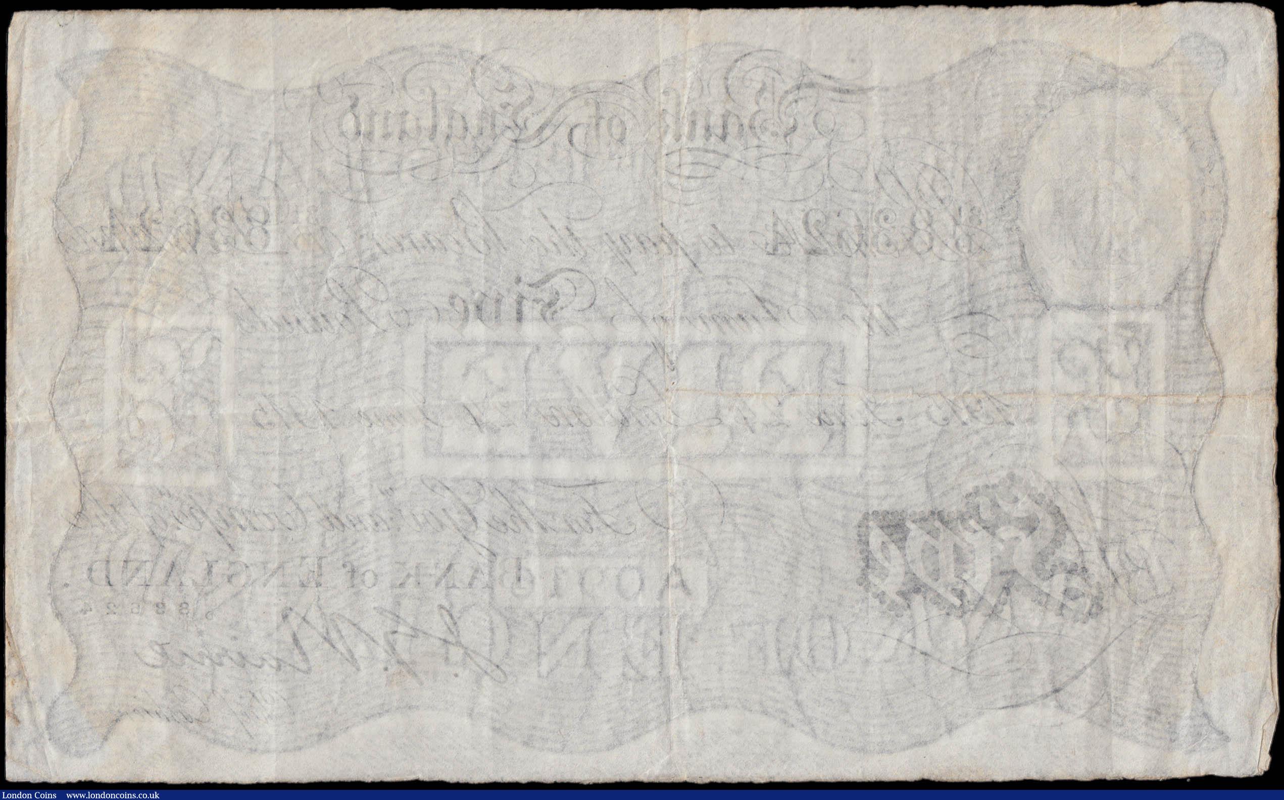 London Coins : A170 : Lot 38 : Five Pounds Nairne White Note B208b dated 24th June 1915 serial number 31/D 83624, VF and an Excepti...