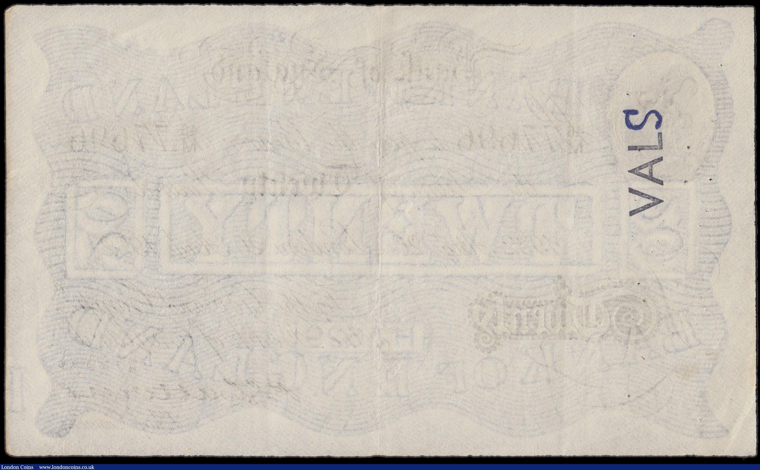 London Coins : A170 : Lot 39 : Twenty Pounds Catterns White note World War II German Operation BERNHARD forgery B230OB dated 20th A...