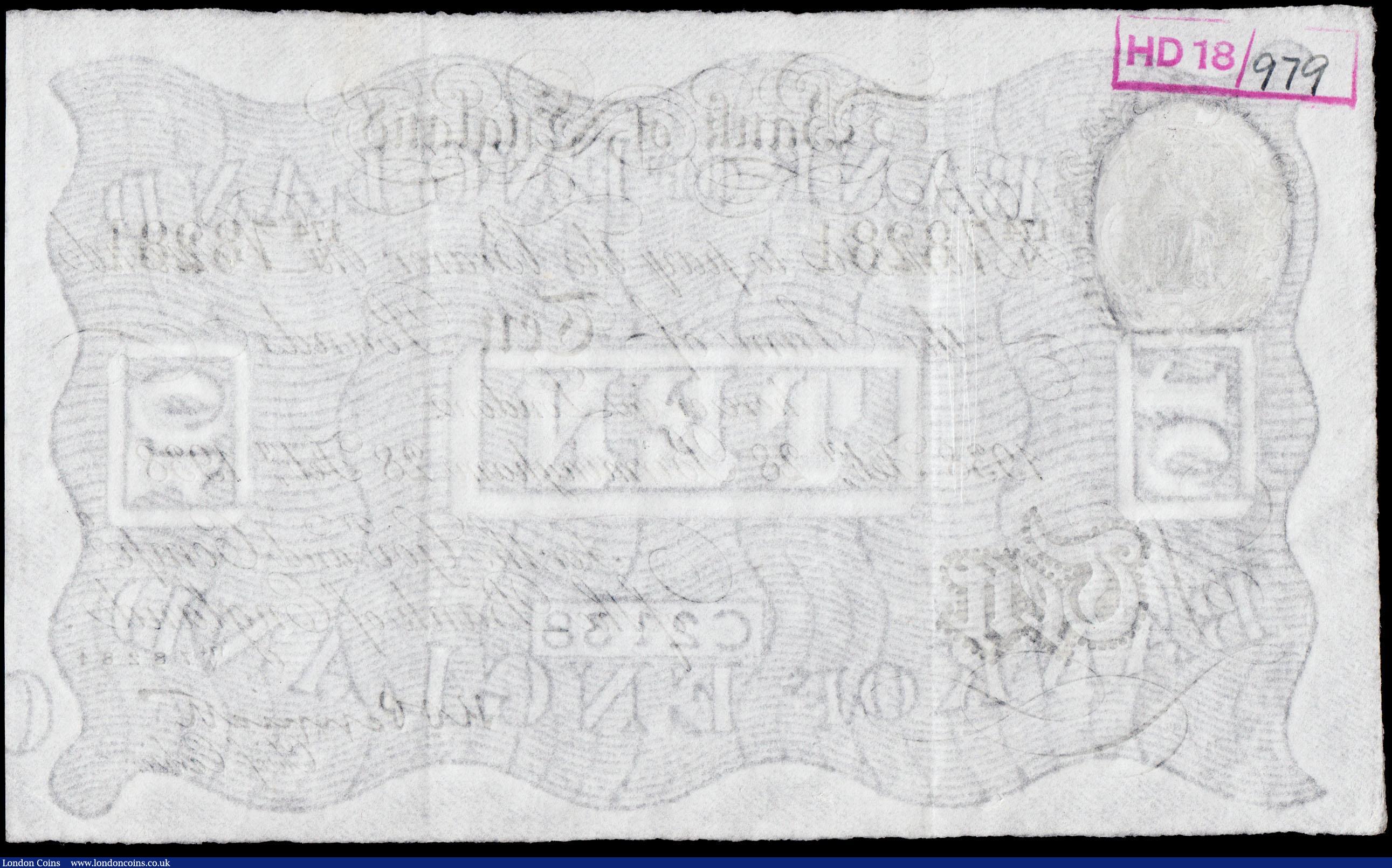 London Coins : A170 : Lot 47 : Ten Pounds Peppiatt Pre-war First Period Unthreaded White Note B242a BIRMINGHAM branch issue dated 2...