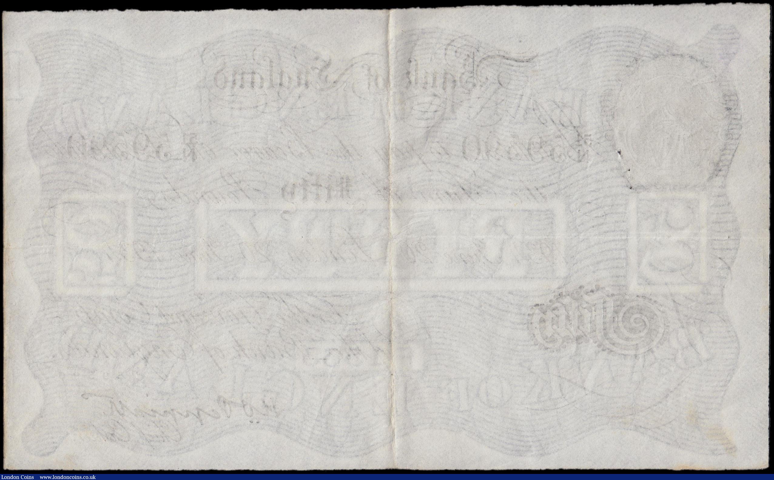 London Coins : A170 : Lot 51 : Fifty Pounds Peppiatt White note World War II German Operation BERNHARD forgery B244 dated 20th June...