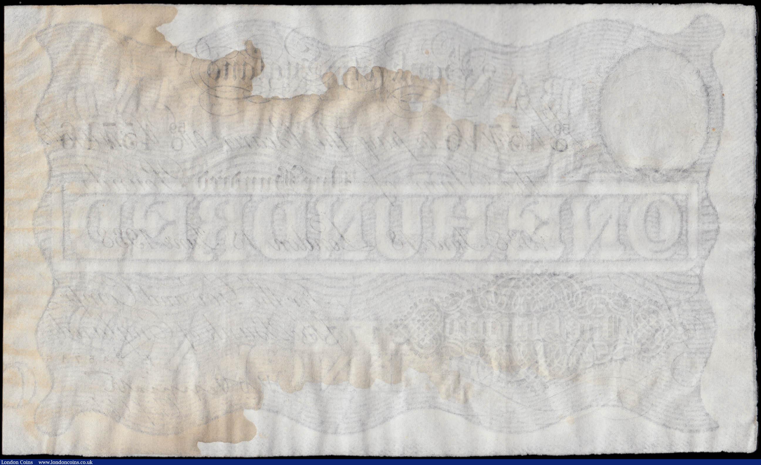 London Coins : A170 : Lot 52 : One Hundred Pounds Peppiatt First Period White Note B245 Unthreaded issue dated 18th June 1938 seria...