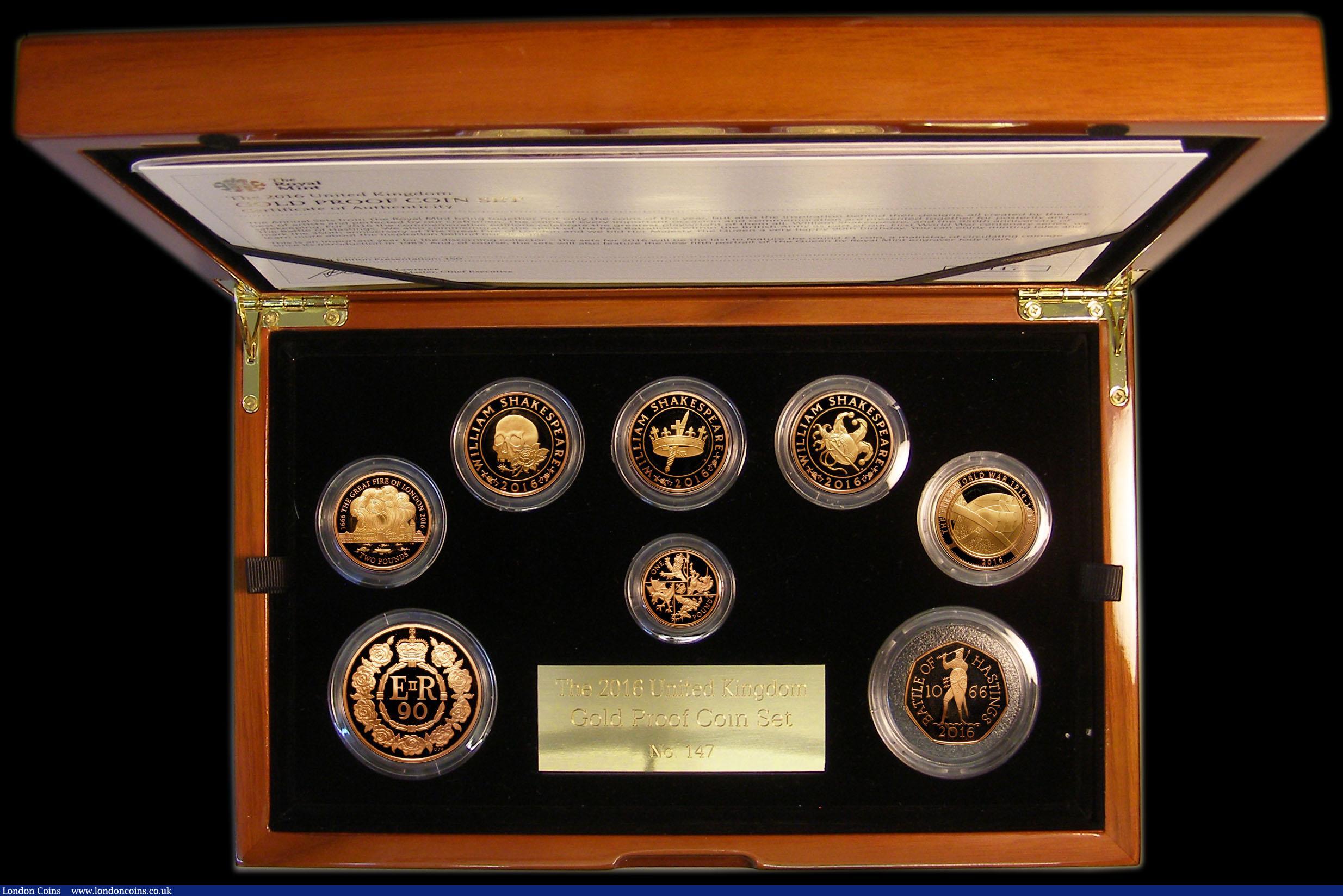 London Coins : A170 : Lot 708 : The 2016 United Kingdom Gold Proof Set an 8-coin set comprising Five Pound Crown 2016 Queen Elizabet...