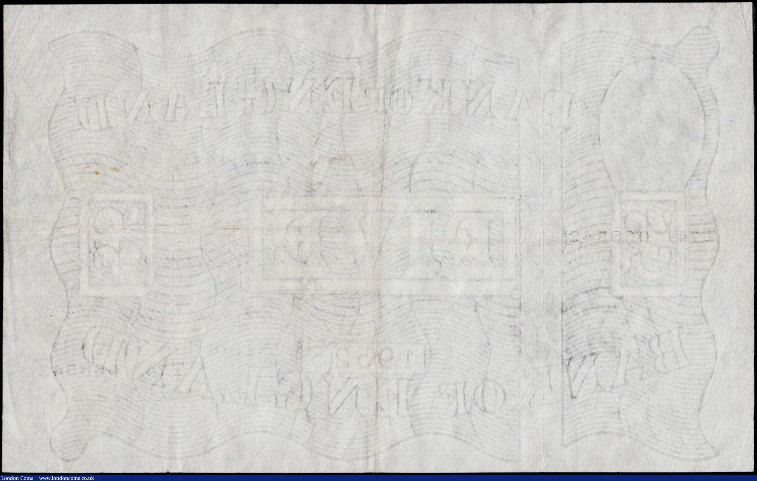 London Coins : A170 : Lot 76 : Five Pounds Beale White note B270  Thin paper Metal thread LONDON branch issue dated 29th January 19...