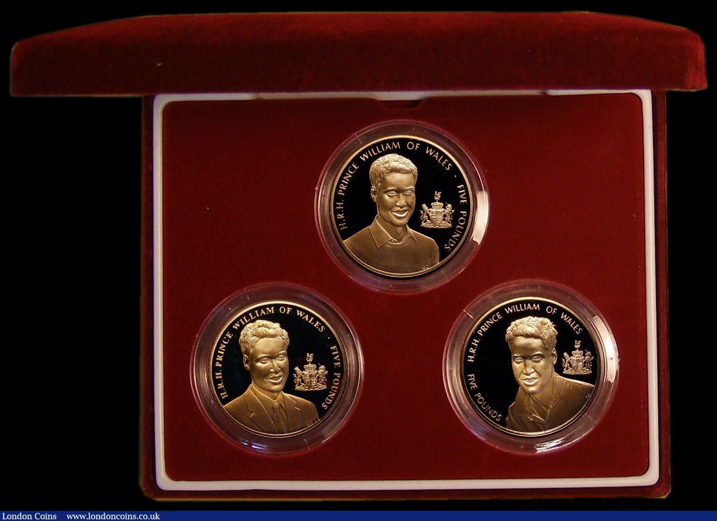 London Coins : A170 : Lot 780 : Channel Islands  - The Prince William of Wales Gold Collection a 3-coin set 2003 in gold comprising ...