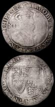 London Coins : A170 : Lot 1334 : Shillings (2) Elizabeth I Second Issue S.2555 mintmark Cross Crosslet Fair/VG, James I Mintmark not ...