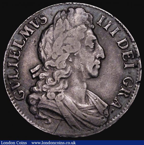 Crown 1696 Third Bust, ESC 94, Bull 1004, the edge with the legend largely obliterated by what appears to be a crude attempt at milling, 29.95 grammes, Near Fine : English Coins : Auction 171 : Lot 1312