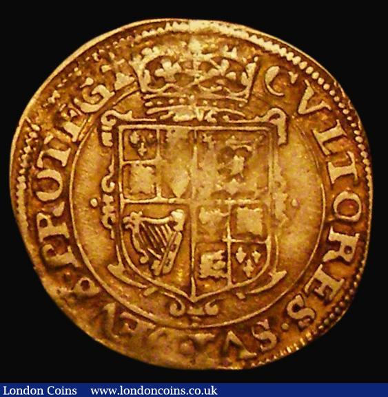 Gold Crown Charles I Group B, Second Bust, in ruff, armour and mantle, Reverse: Square-topped shield S.2711 mintmark Cross Calvary, 2.18 grammes, Good Fine : Hammered Coins : Auction 171 : Lot 1213
