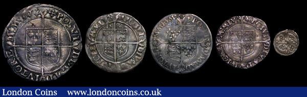 Shillings to Halfpenny Elizabeth I (5) Shilling Elizabeth I Second Issue Large Bust with pearls on bodice S.2555A mintmark Cross Crosslet, 6.06 grammes, Good Fine with pleasing portrait, on a slightly wavy flan, Sixpence Elizabeth I Small Bust 1F, Smaller Flan with inner beaded circle of 17.5mm, S.2561 mintmark Portcullis, 2.71 grammes, Bold Fine/Good Fine the obverse with an old scratch, Sixpence Elizabeth I Milled issue 1562 Tall Narrow Bust with Plain dress S.1594 Mintmark Star, 2.79 grammes, Good Fine, Groat Elizabeth I Second Issue S.2556 mintmark Martlet, 2.11 grammes, NVF and pleasing, Halfpenny Elizabeth I Sixth Issue S.2581 mintmark Key, 0.25 grammes, VF and nicely centred on a full flan : Hammered Coins : Auction 171 : Lot 1264