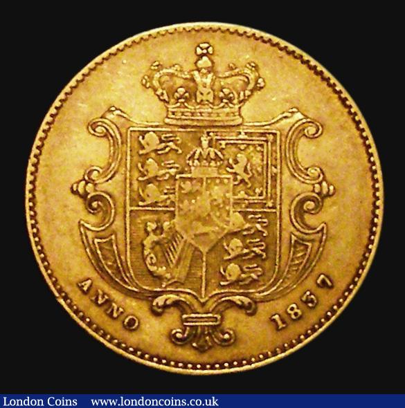 London Coins : A171 : Lot 1462 : Half Sovereign 1837 Marsh 413 About VF/Good Fine and problem-free, all William IV Half Sovereigns sc...