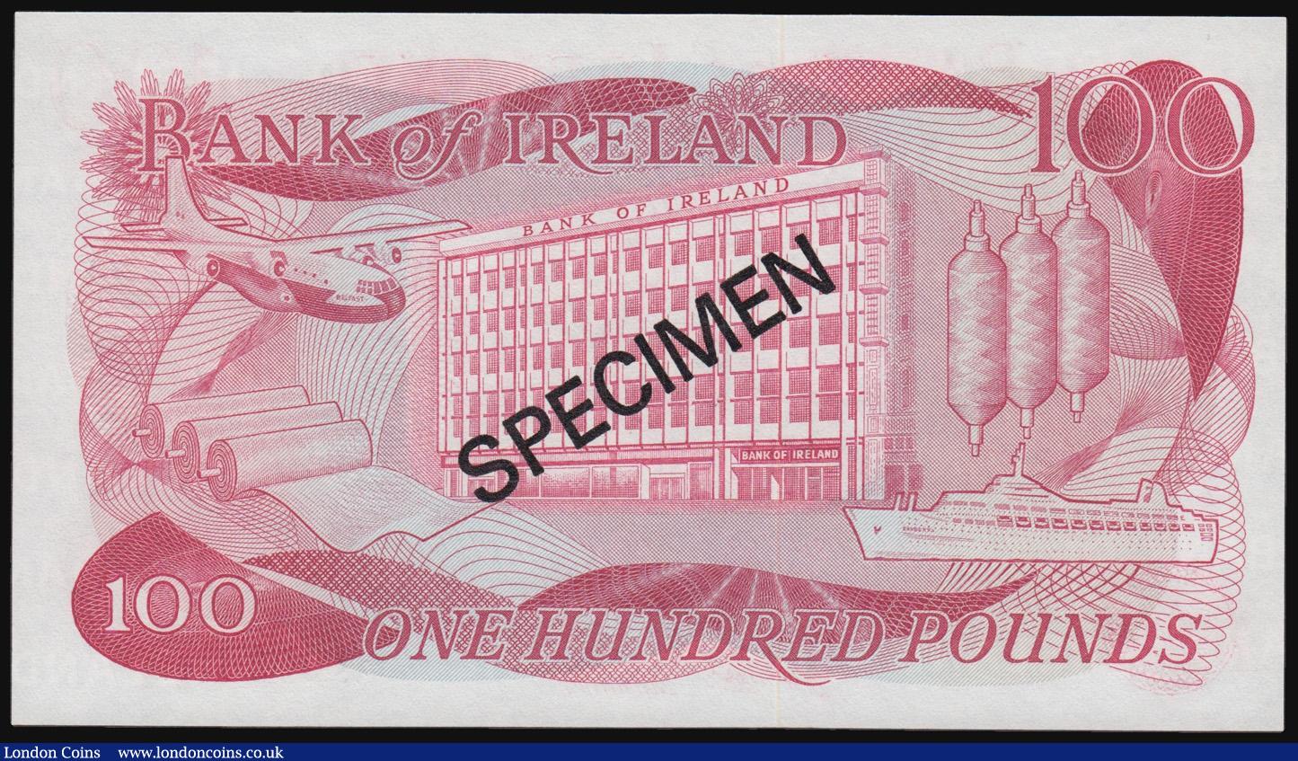 London Coins : A171 : Lot 153 : Ireland 100 Pounds Bank of Ireland SPECIMEN undated collectors specimen issue without date Unc