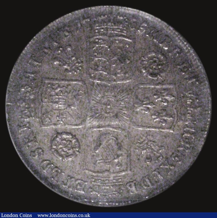 London Coins : A171 : Lot 1616 : Shilling 1735 Roses and Plumes ESC 1198, Bull 1707 in an NGC holder and graded MS62, Ex-Cheshire Col...