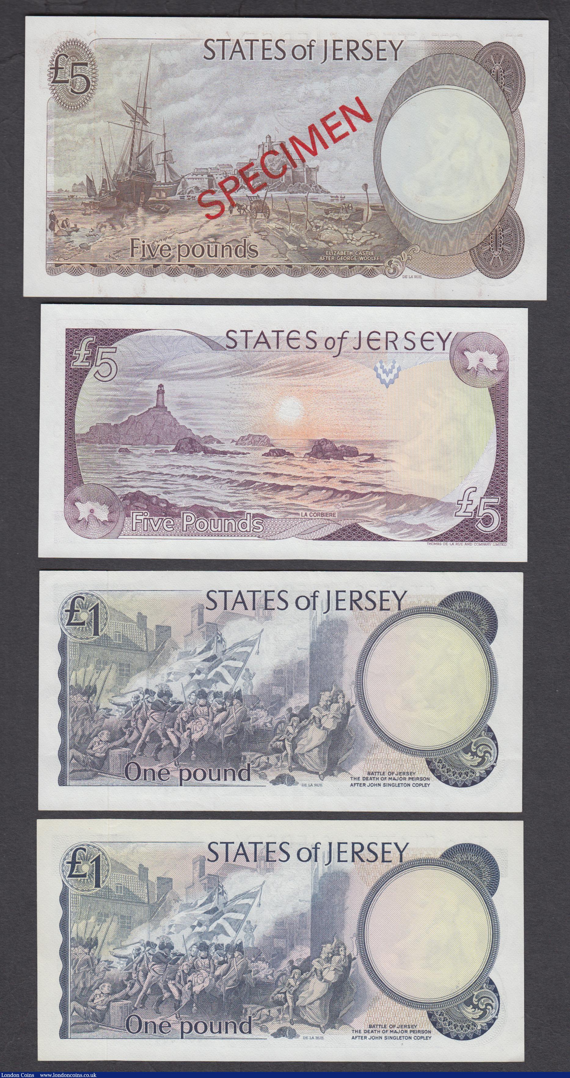London Coins : A171 : Lot 163 : Jersey (4) a small group mostly high grade about UNC - UNC including 1 x GVF example. Comprising Cle...