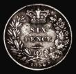 London Coins : A171 : Lot 1698 : Sixpence 1854 ESC 1700, Bull 3192, VG/Near Fine with uneven surfaces, Very Rare