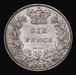 London Coins : A171 : Lot 1709 : Sixpence 1868 ESC 1719, Bull 3218, Davies 1073, dies 3A, I of GRATIA points between 2 rim teeth, Die...