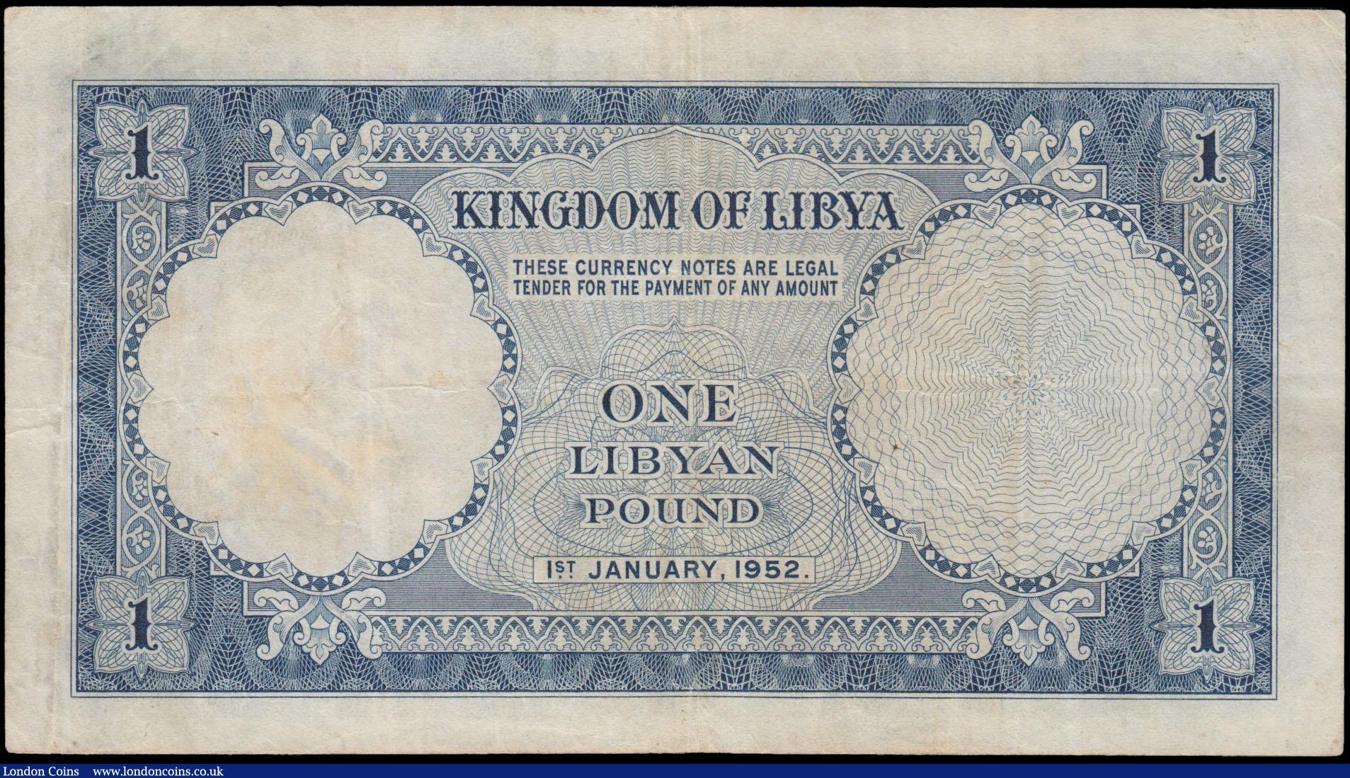 London Coins : A171 : Lot 186 : Libya Kingdom 1 Libyan Pound Pick 16 dated 1st January 1952 series C/1 361704, VF 