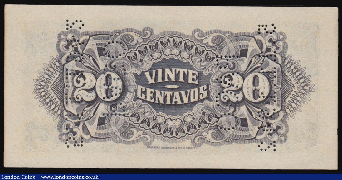 London Coins : A171 : Lot 198 : Mozambique, Companhia De Mocambique 20 Centavos 25 November 1933 Unc and with PAGO 5.11.1942 in perf...