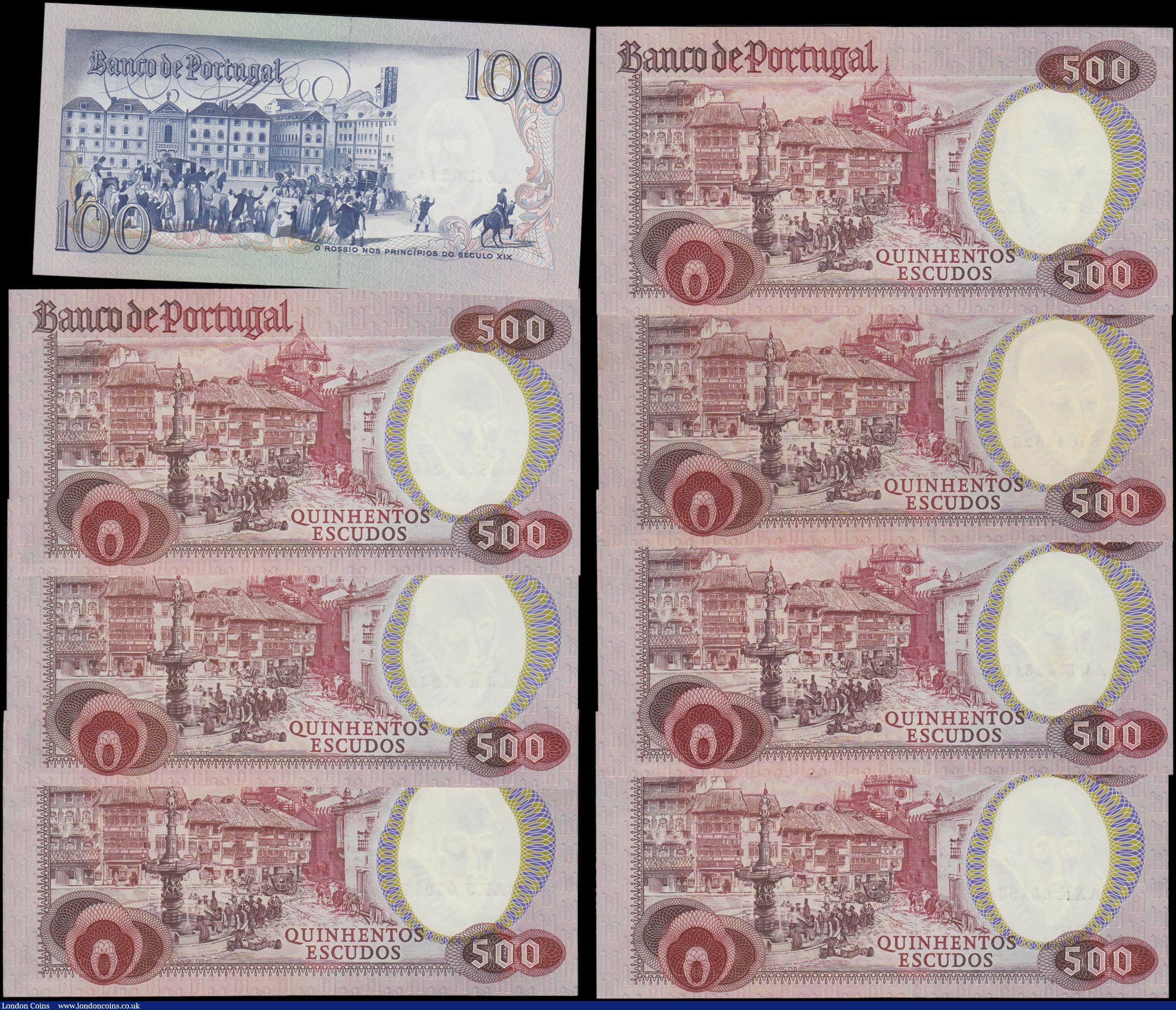 London Coins : A171 : Lot 206 : Portugal (8) all in high grades EF to UNC comprising 100 Escudos Pick 17adated 24th February 1981 se...