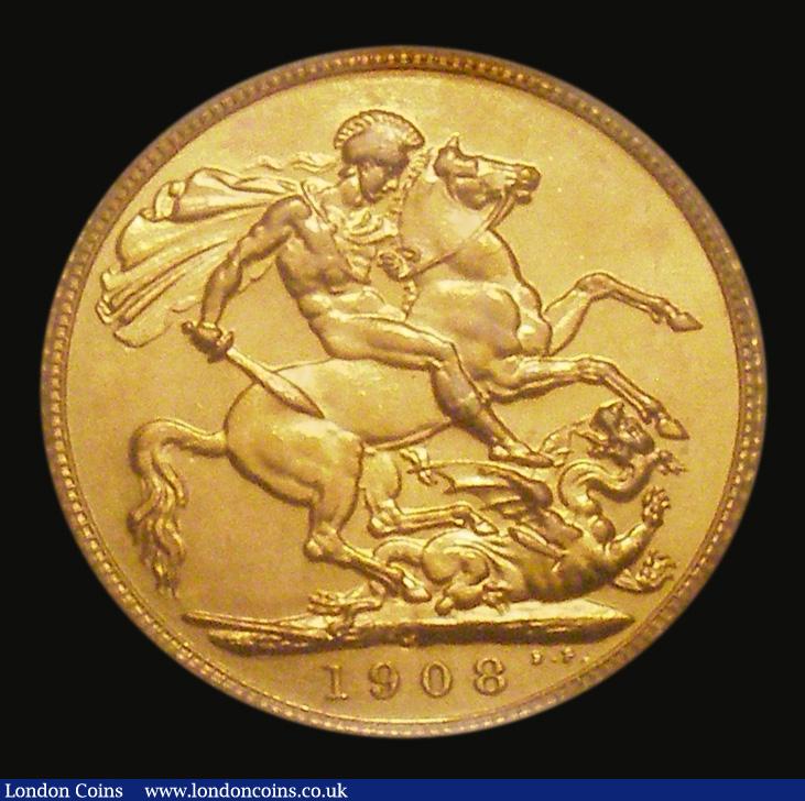London Coins : A171 : Lot 2068 : Sovereign 1908C (Ottawa Mint) Satin Finish S.3970 in a PCGS holder and graded SP61. One of the rares...