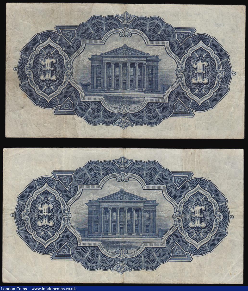 London Coins : A171 : Lot 212 : Scotland (2) an VF or about pair of The Commercial Bank of Scotland Limited 1 Pounds signatures Irvi...