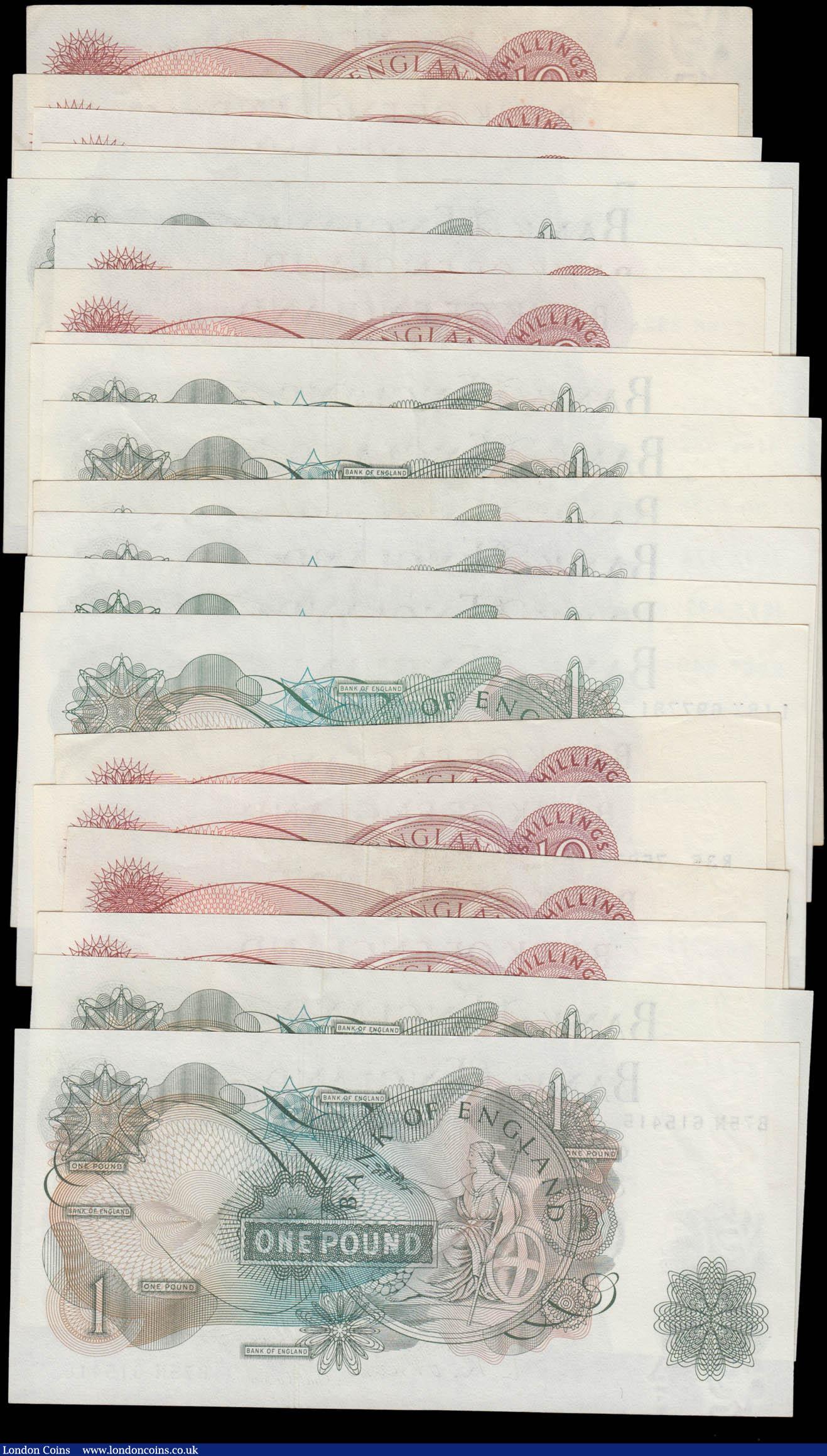 London Coins : A171 : Lot 25 : Bank of England Fforde, Hollom & O'Brien QE2 portrait & seated Britannia issues (21) in...
