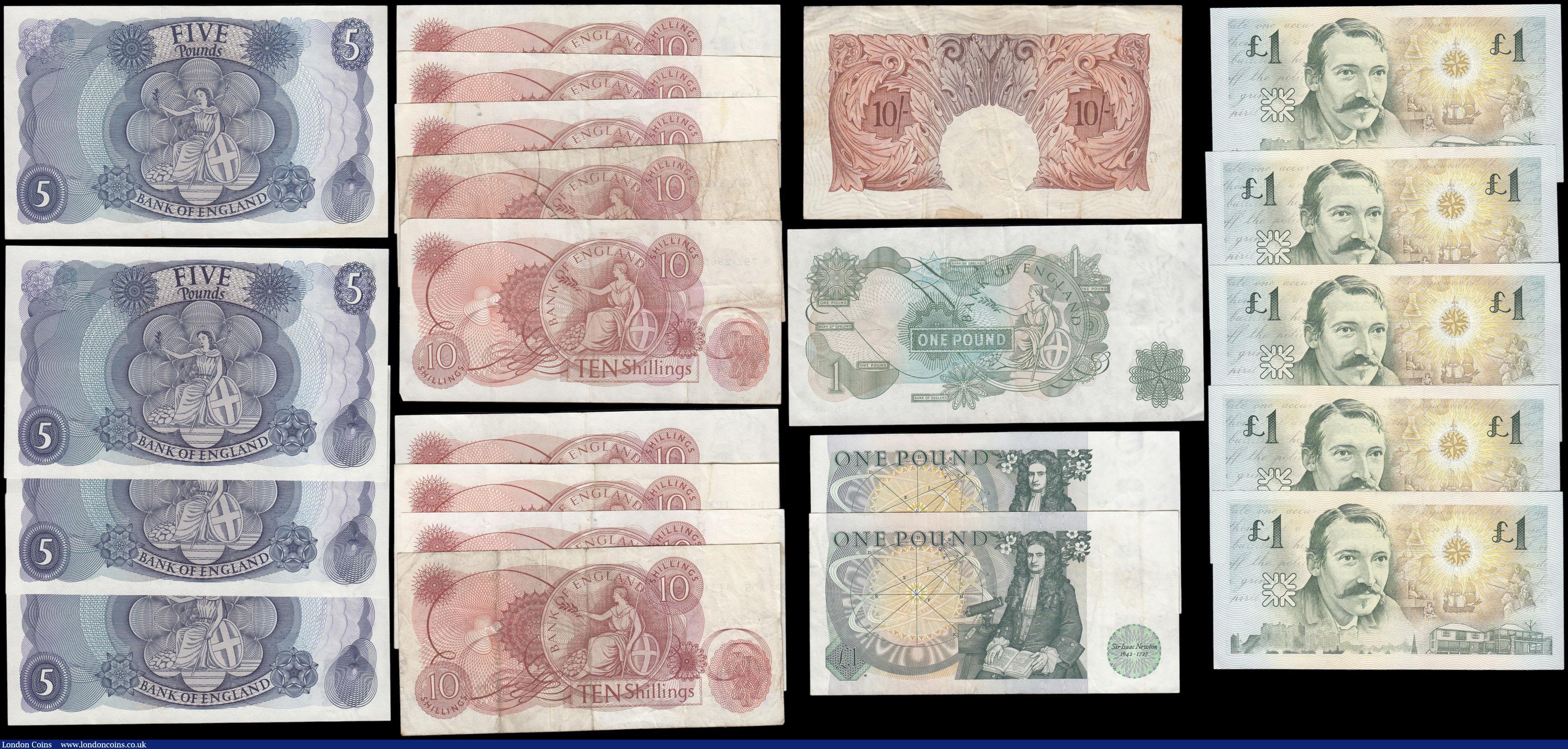 London Coins : A171 : Lot 29 : Great Britain (22) in mixed grades comprising Bank of England issues (17) consisting of O'Brien...