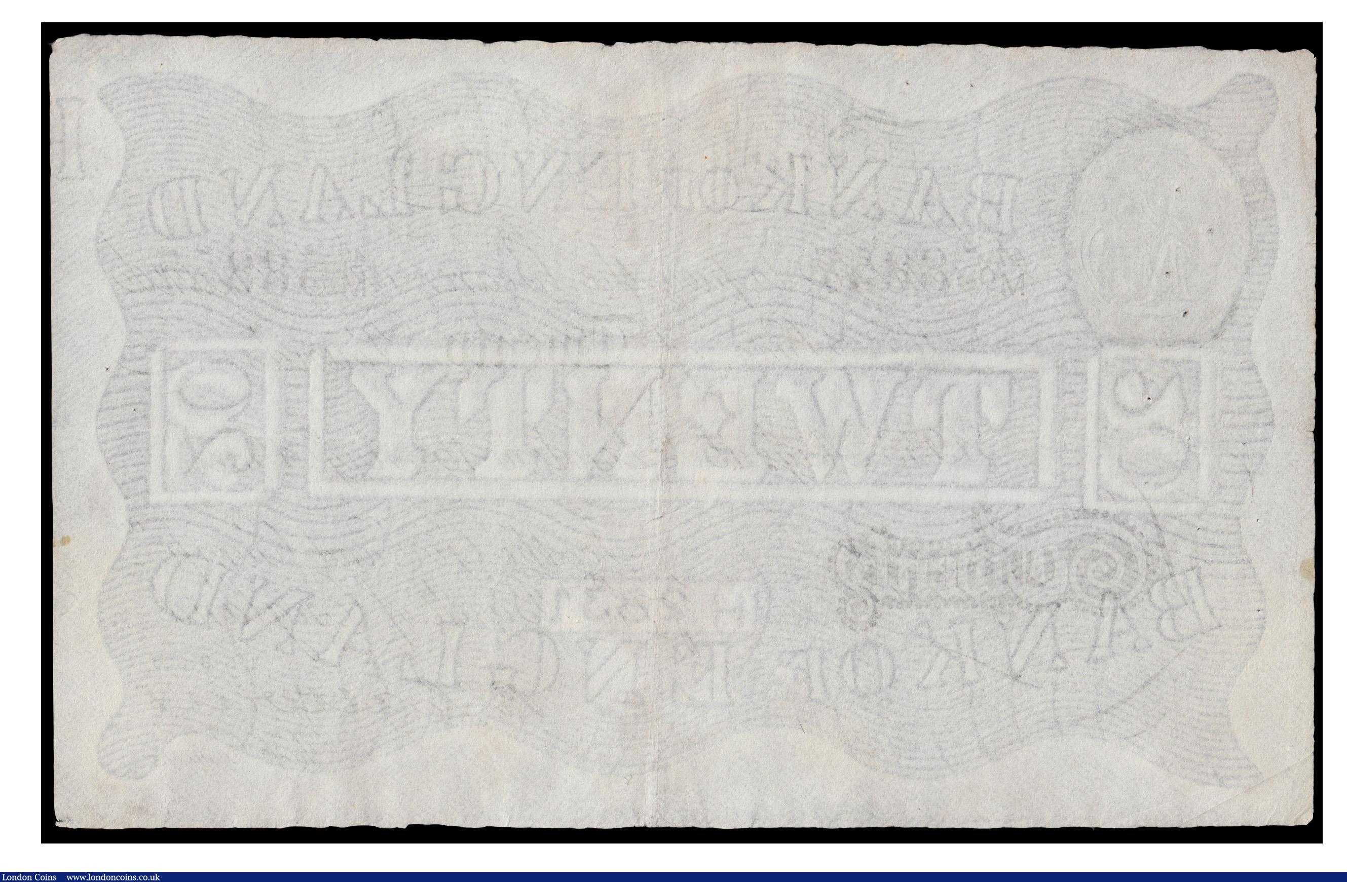London Coins : A171 : Lot 41 : Twenty Pounds Catterns white B230 dated 15 August 1933 series 47/M 58857 VF Ex Spink Lou Manzi sale ...