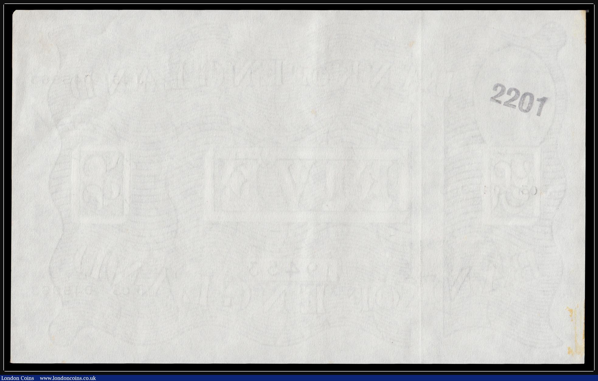 London Coins : A171 : Lot 48 : Five Pounds Peppiatt White note London branch dated 28 April 1945 the date on which Benitto Mussolin...