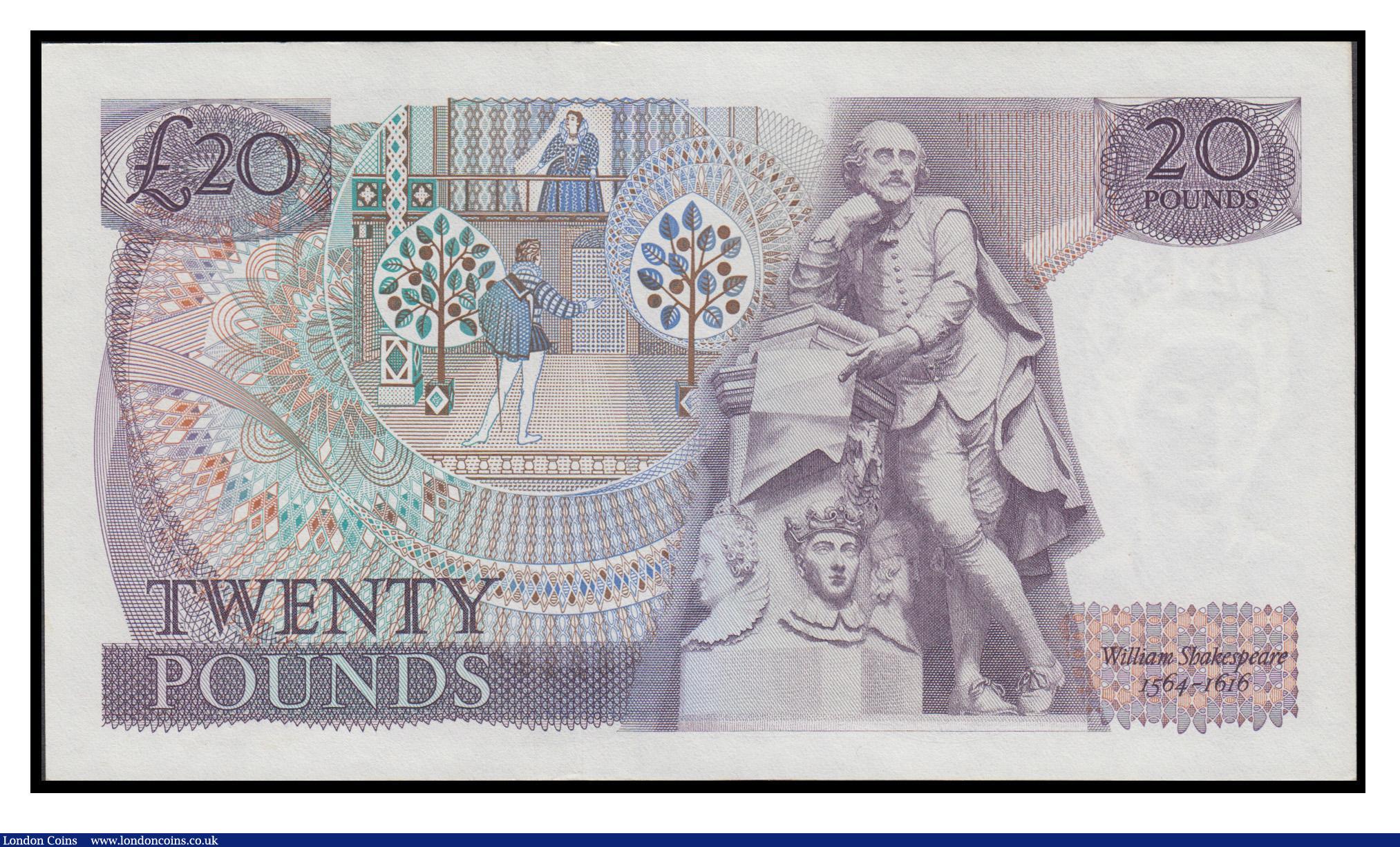 London Coins : A171 : Lot 62 : Twenty pounds Page B329, prefix M01 replacement issue, AU