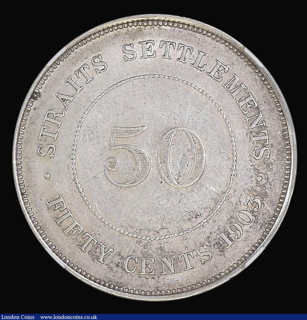 London Coins : A171 : Lot 724 : Straits Settlements 50 Cents 1903 KM23 NGC AU53