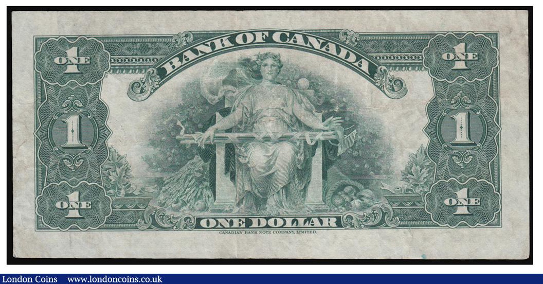 London Coins : A171 : Lot 90 : Canada Bank of Canada 1 Dollar Pick 38 (BC-1) issue of 1935, Ottawa signatures Osborne & Towers ...