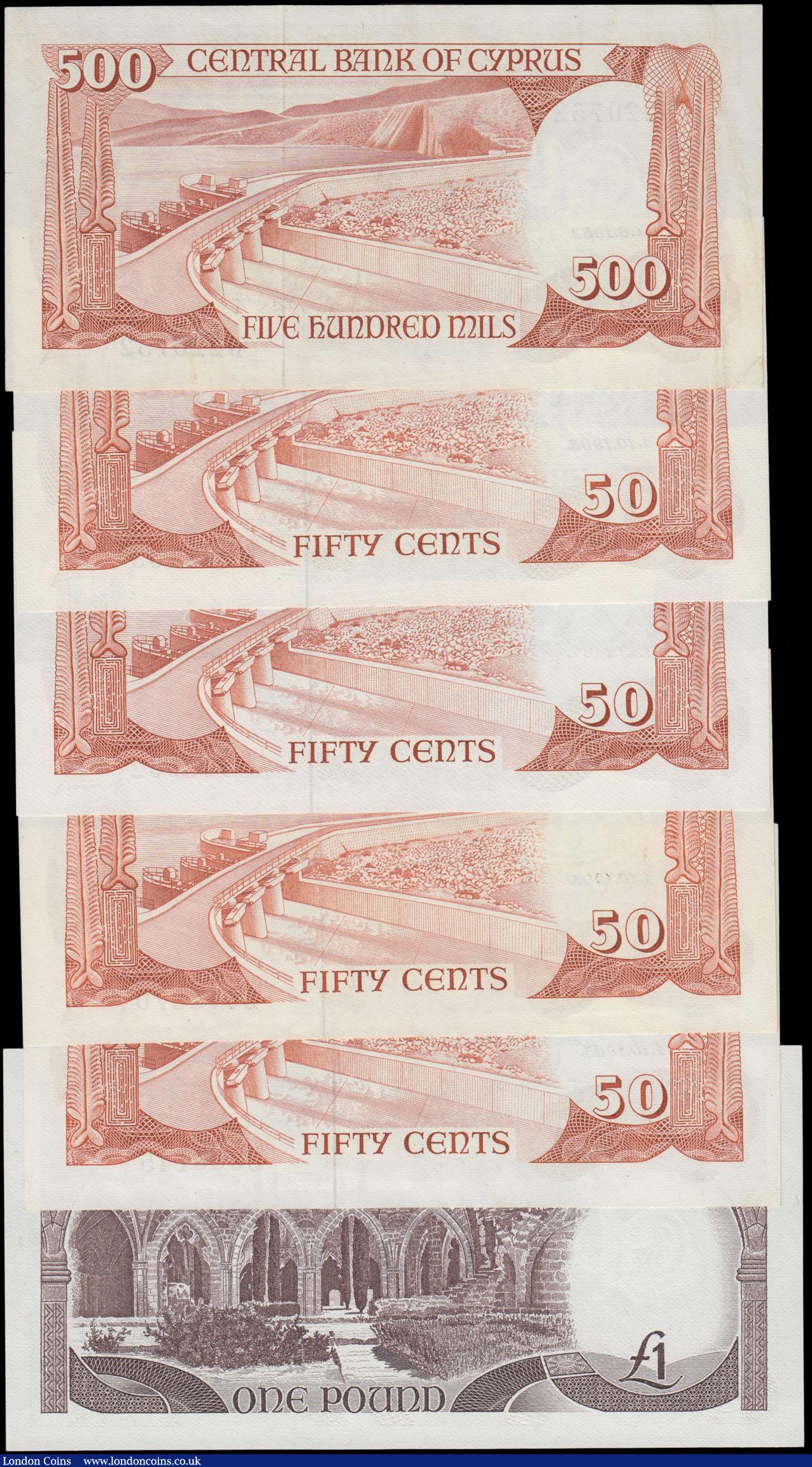 London Coins : A171 : Lot 97 : Cyprus early 1980's issues (6) in high grades GEF to about UNC - UNC comprising 500 Mills Pick ...