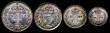 London Coins : A171 : Lot 900 : Maundy Set 1902 ESC 2517, Bull 3607 EF to A/UNC the Fourpence once cleaned with some scratches 