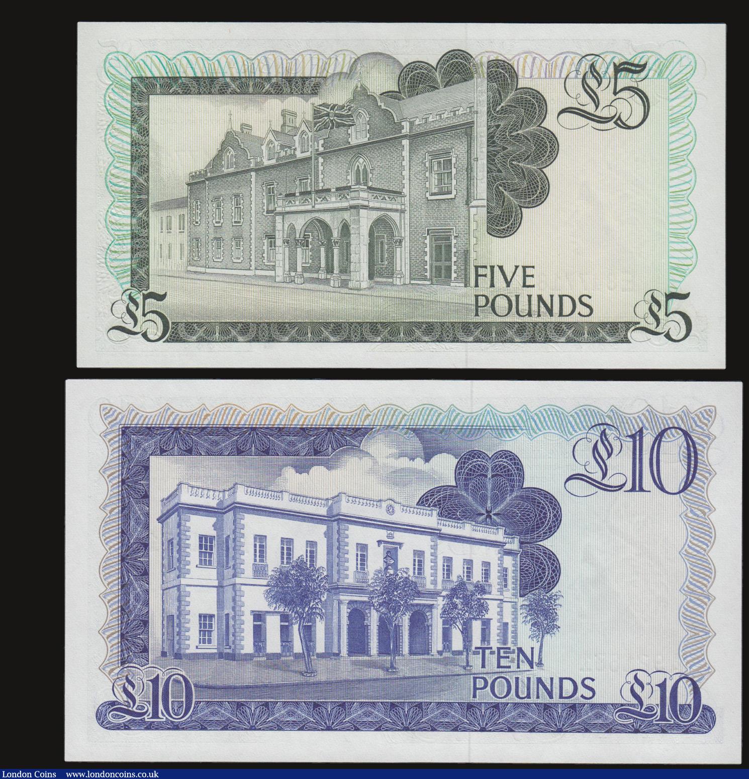 London Coins : A172 : Lot 108 : Gibraltar Ten Pounds 21.10.1986 Pick 22b Unc and Five Pounds 4.8.19688 Pick 21b both Unc