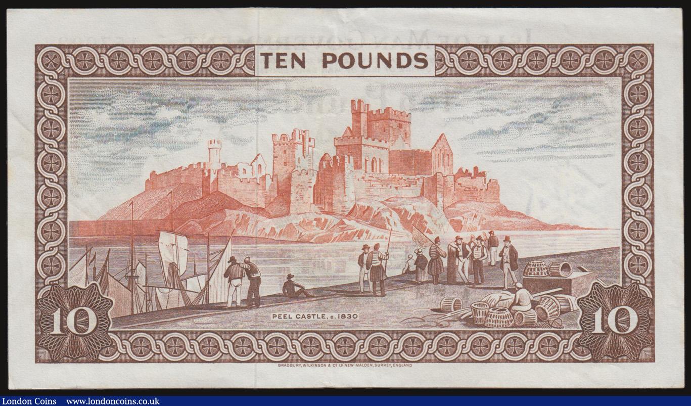 London Coins : A172 : Lot 122 : Isle of Man 10 Pounds Pick 31b (BY IM51b; M518) ND 1975 signature John Paul serial number 157003, VF...