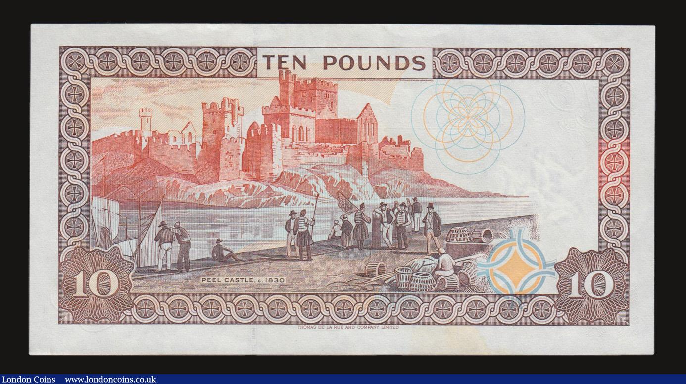 London Coins : A172 : Lot 124 : Isle of Man 10 Pounds REPLACEMENT M537r (as Pick 44a) ND signature Cashen serial number Z 031882, GV...