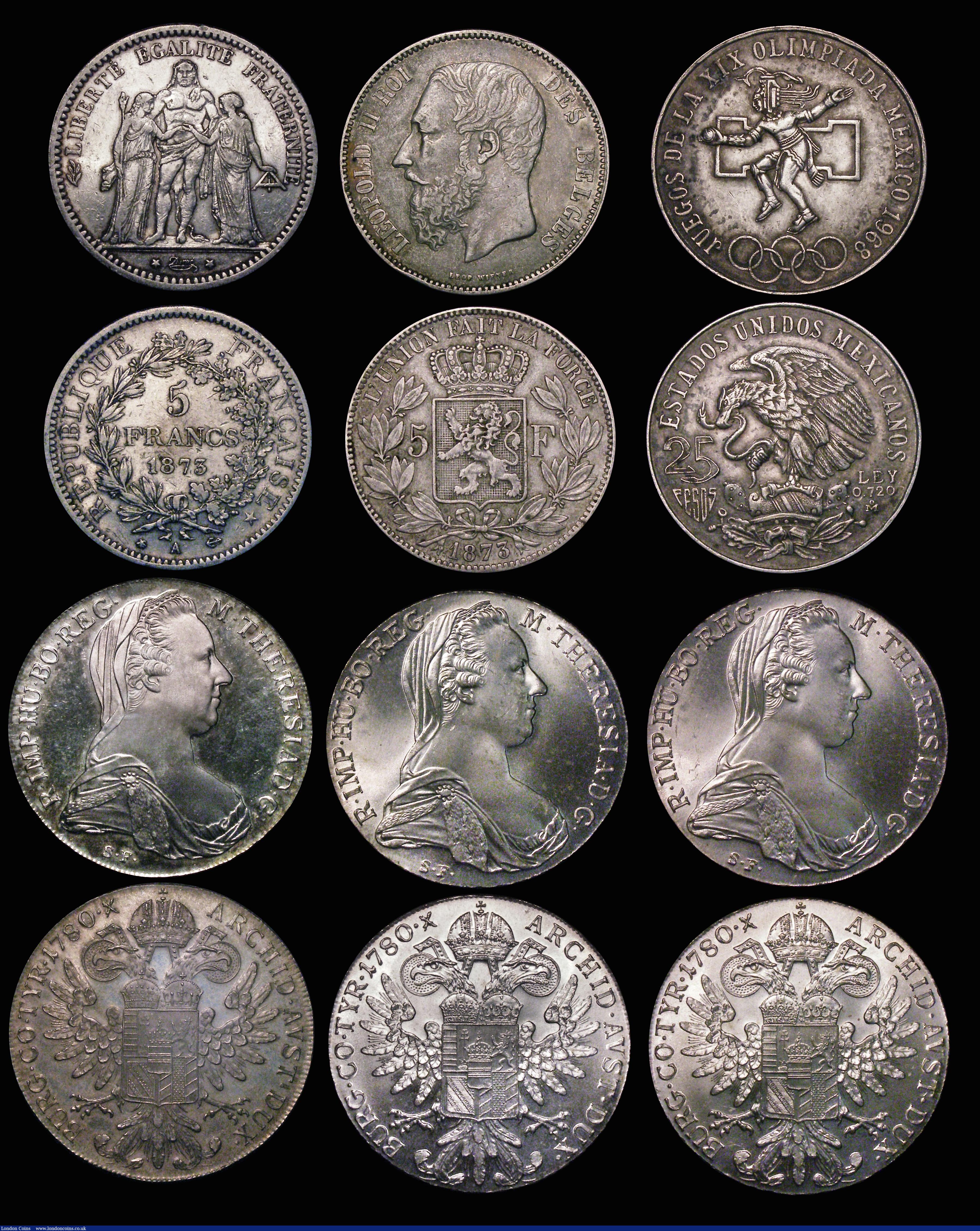 London Coins : A172 : Lot 1672 : GB and World in silver (12) GB Crowns (4) 1935 (2) Good Fine and Fine, 1937 (2) Fine and Good Fine, ...