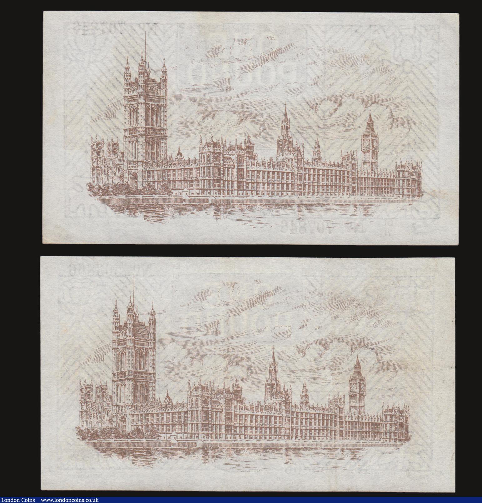 London Coins : A172 : Lot 19 : One Pound Warren Fisher T31 (2) prefix D1/70 and E1/ 51 both pressed GVF-EF