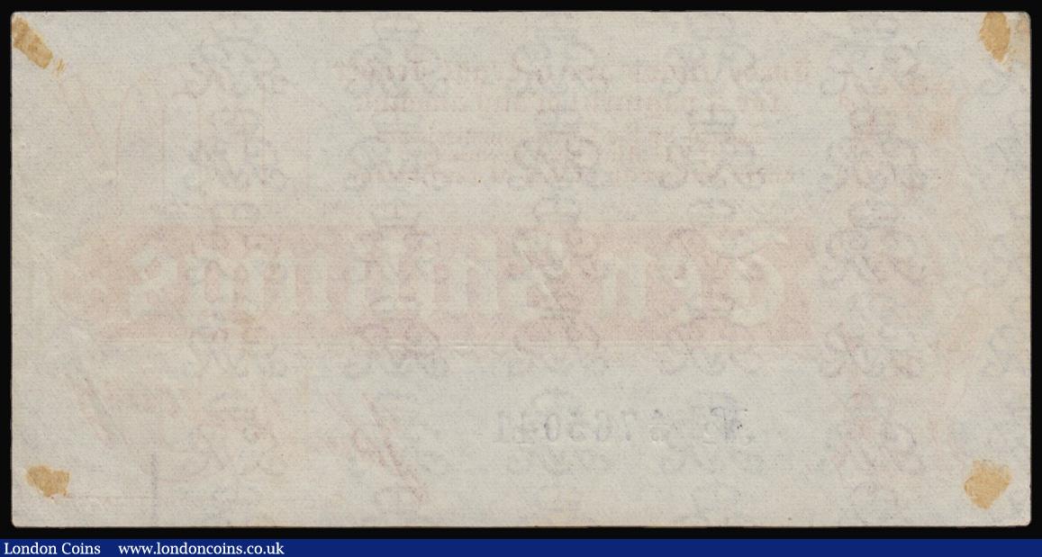 London Coins : A172 : Lot 20 : Ten shillings Bradbury T9 issued 1914 serial A/13 765041, mount marks on reverse corners, a few edge...