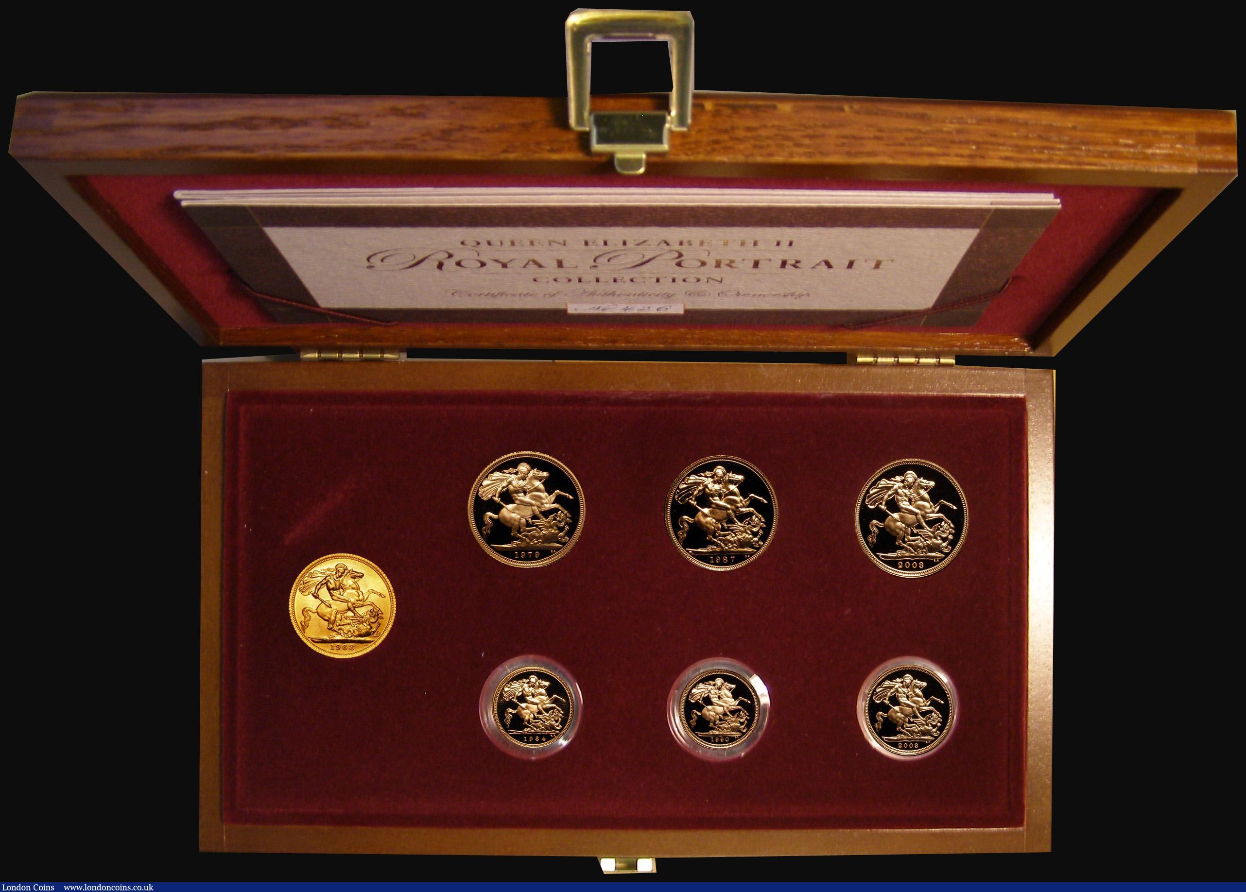 London Coins : A172 : Lot 309 : Queen Elizabeth II Royal Portrait Collection a 7-coin set in gold comprising Sovereigns (4) 1968 Mar...