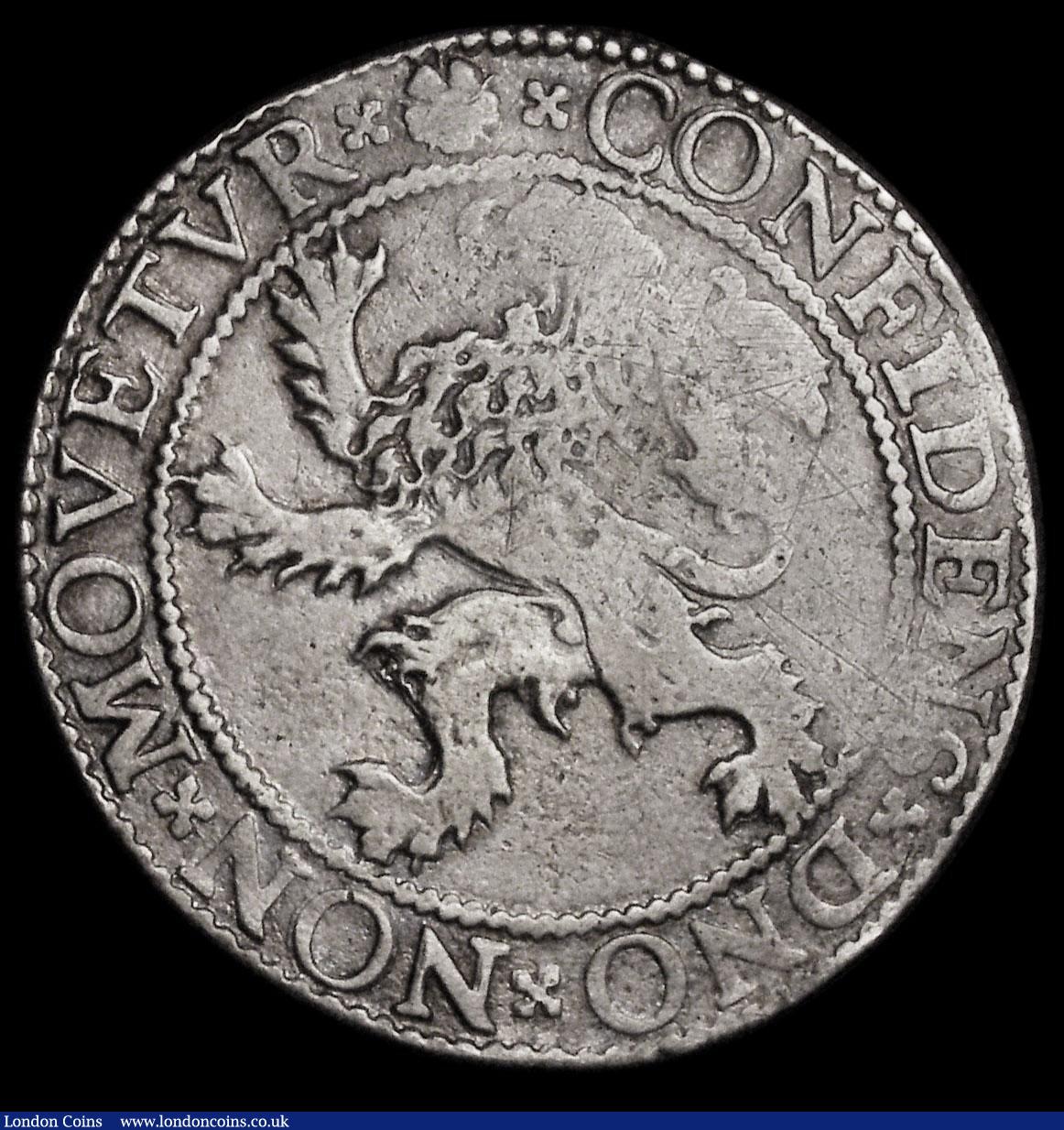London Coins : A172 : Lot 631 : Netherlands - Holland, Lion Daalder 1601 KM#17 signs of old light tooling in the shield, Near Fine