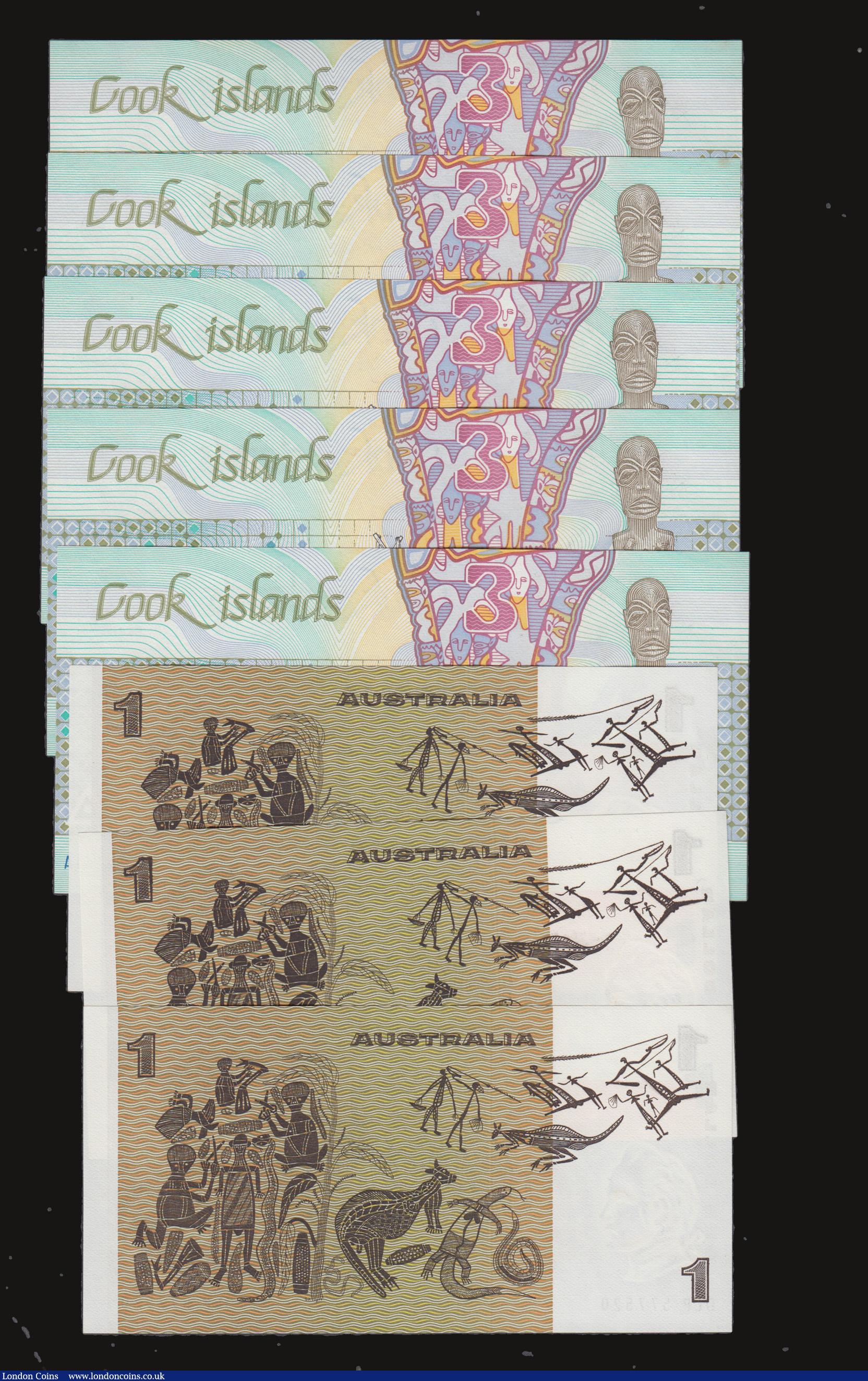 London Coins : A172 : Lot 66 : Australia One Dollar (3)  1983 issue signatures Johnston and Stone Pick 42d UNC includes two consecu...