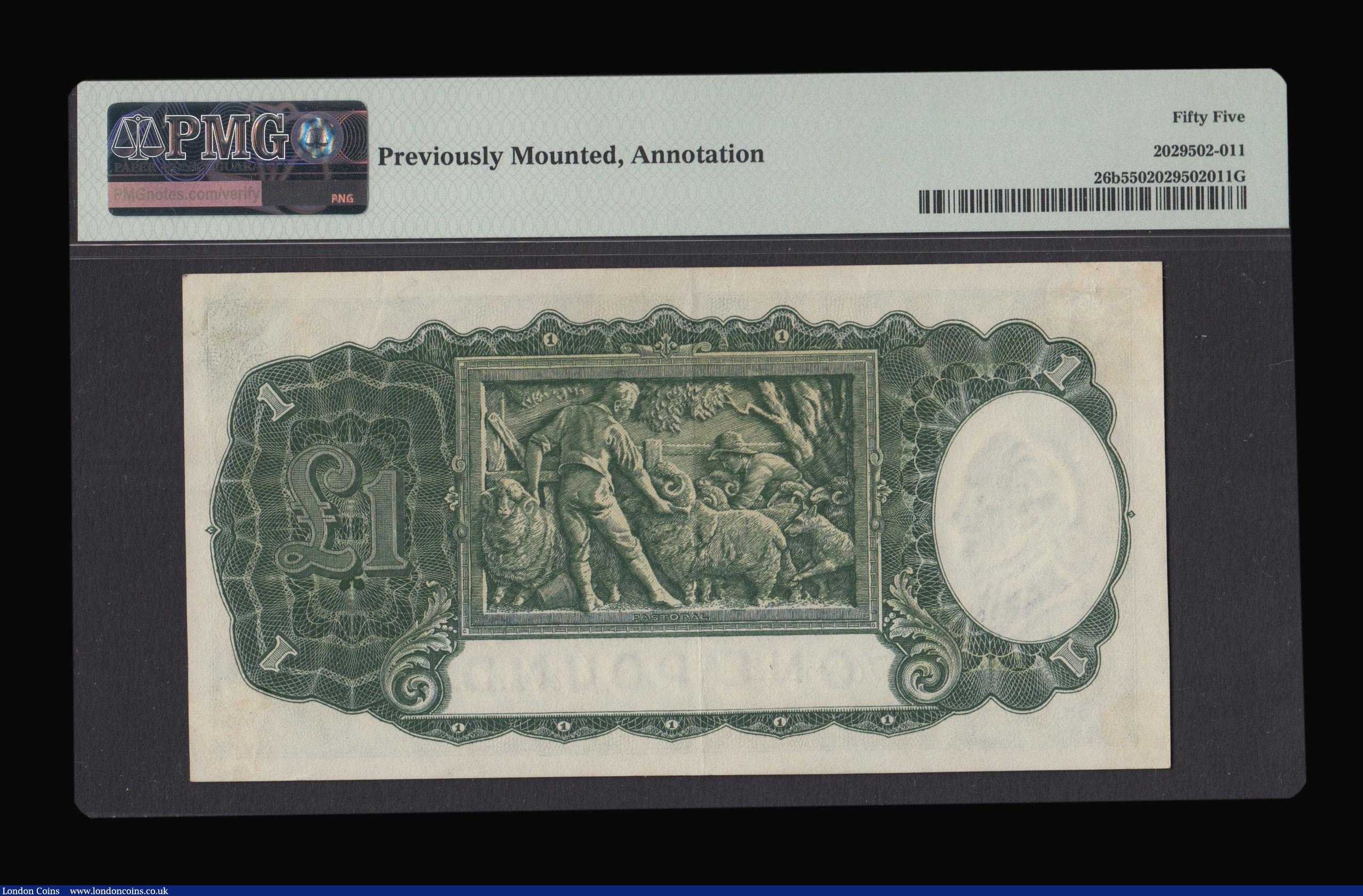 London Coins : A172 : Lot 68 : Australia One Pound 1942 Black Signature of H.T.Armitage and H.G.McFarlane undated (issued 1941-42) ...