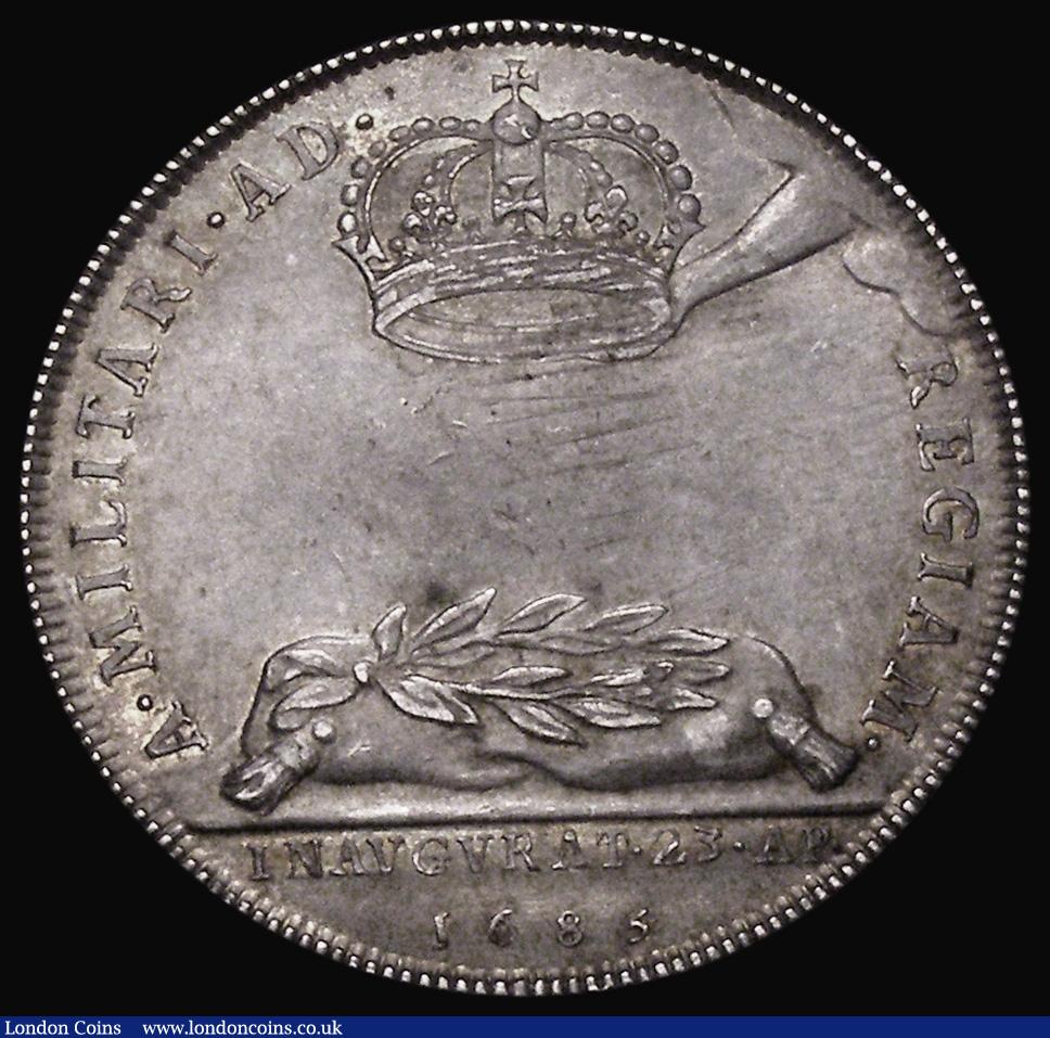 London Coins : A172 : Lot 745 : Coronation of James II 1685 34mm diameter in silver by J.Roettier The official Coronation issue, Obv...